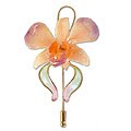'Sunset Beauty' Natural Orchid Goldplated Stickpin (Thailand)