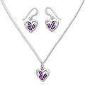 'Heart Sparkles' Amethyst Jewelry Set (India)