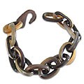 'Chocolate Taffy' Bull Horn Bracelet (Peru)
