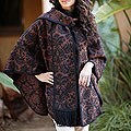 'Secret Garden' Reversible Alpaca Wool Ruana Cloak (Peru)