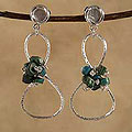 Malachite and Chrysocolla 'Lucky 8' Earrings (Peru)