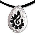 'Aztec Seashell' Leather Necklace (Mexico)