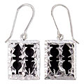 'Aztec Stone Arrows' Silver Earrings (Mexico)