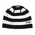 Hurley 'Charms' Black/ White Striped Beanie
