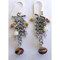 Stainless Steel Mesh and Glass Bead Earrings (Israel)