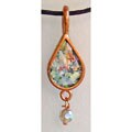 Copper and Roman Glass Teardrop Pendant (Israel)