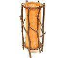 Bamboo Table/ Desk Lamp with Peach Cotton Shade