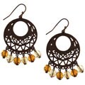 1928 Jewelry Arabian Fantasy Coppertone Filigree Earrings
