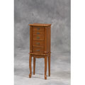 Wood Jewelry Armoire with Oak Finish