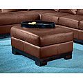 Dexter Brown All-leather Ottoman