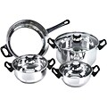 Easy-clean Stainless Steel 7-piece Cookware Set
