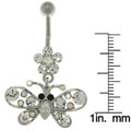 Flower and Butterfly Iridescent 14-gauge Belly Ring