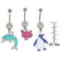 Dolphin, Penguin or Cat 14-gauge Belly Ring