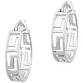 Sterling Silver Greek Key Hoop Earrings