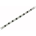 Stainless Steel and Hematite Accent Bracelet
