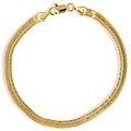 14k Gold Overlay 9-inch Herringbone Bracelet
