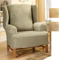 Stretch Scroll Wing Chair Slipcover