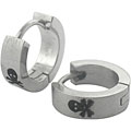 Stainless Steel Skull and Crossbones Huggie Earrings