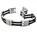 Stainless Steel Long Rubber Hinge Bracelet