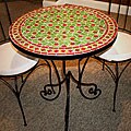 Mediterranean Round Mosaic Table (Morocco)