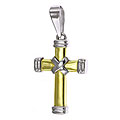14k Two-tone Gold Cross Pendant
