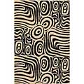 Machine-made Black Soleil Rug (5'3 x 7'6)
