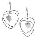 Sterling Silver Double Twining Heart with Solid Heart