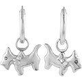 Sterling Silver Hoop Earrings with Dangling Dogs