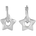 Sterling Silver Hoop Earrings with Dangling Star