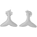 Sterling Silver Stud Earrings with Whale Tail