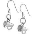 Sterling Silver Earrings with Dangling Megaphone