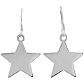 Sterling Silver Dangling Flat Star Earrings