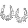 Sterling Silver Earrings with Filigree Hoops
