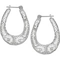 Sterling Silver Earrings with Filigree Hoops