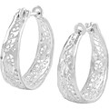 Sterling Silver Filigree Hoop Earrings