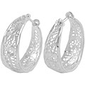 Sterling Silver Filigree Hoop Earrings