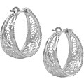 Sterling Silver Filigree Hoop Earrings