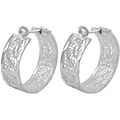 Sterling Silver Filigree Hoop Earrings