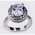 14k White Gold Overlay Diamoness Solitaire Ring