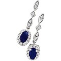 10k White Gold Blue Sapphire and Diamond Earrings