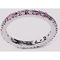 14k White Gold Overlay Pink Lavender Eternity Band