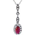 10k White Gold Ruby Diamond Necklace