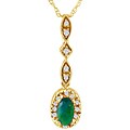 10k Gold Emerald Diamond Necklace