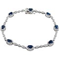 10k White Gold Blue Sapphire Diamond Bracelet