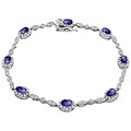 10k White Gold Tanzanite and Diamond Bracelet