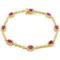 10k Yellow Gold Ruby Diamond Bracelet