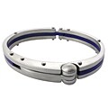 Stainless Steel and Rubber Hinged Bangle Bracelet