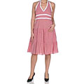 JFW Red and White Checkered Chic Halter Dress
