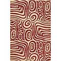 Burgundy Soleil Contemporary Area Rug (7'10 x 10'9)