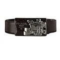 Prada Men's Brown Leather Ship Buckle Belt